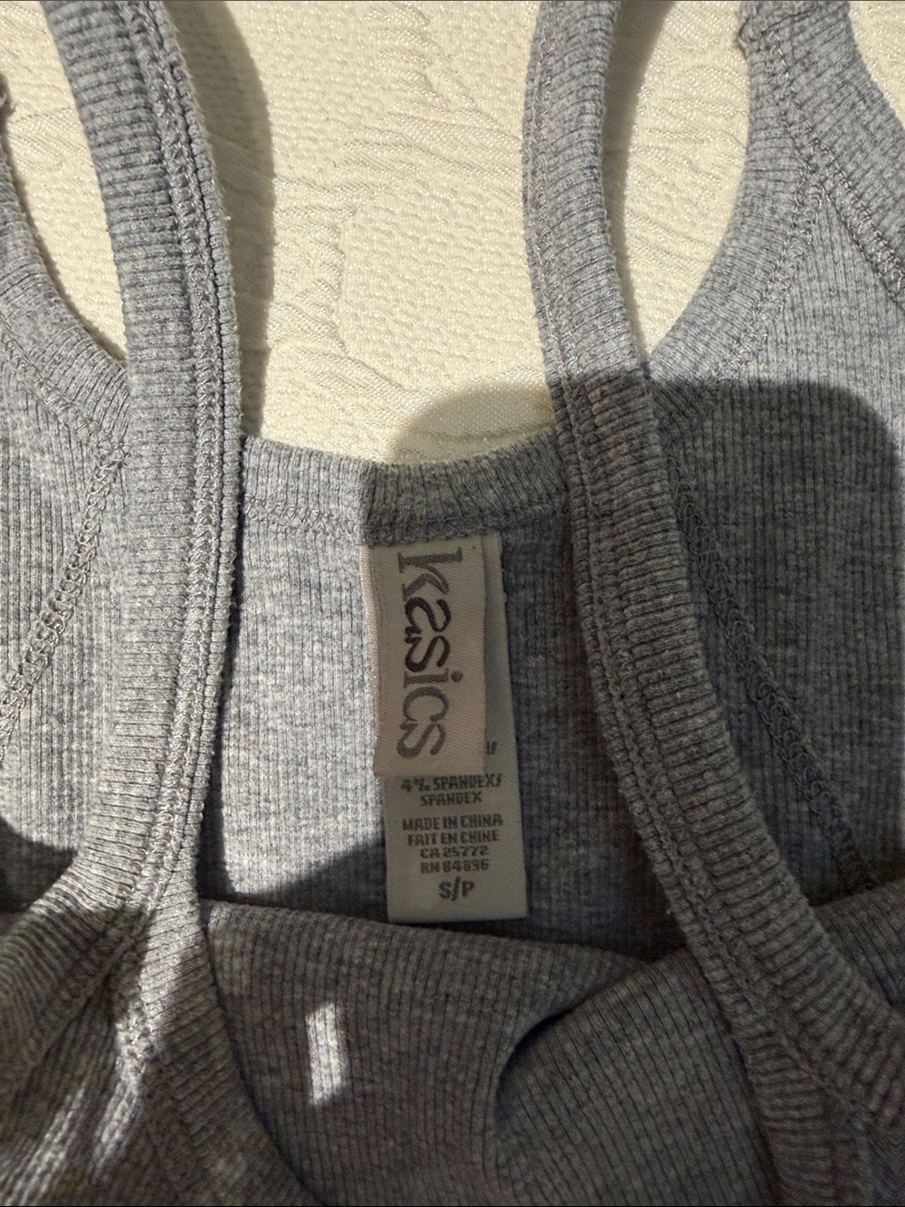 KAsics Gray Ribbed Tank Camisole grey - Picture 2 of 3